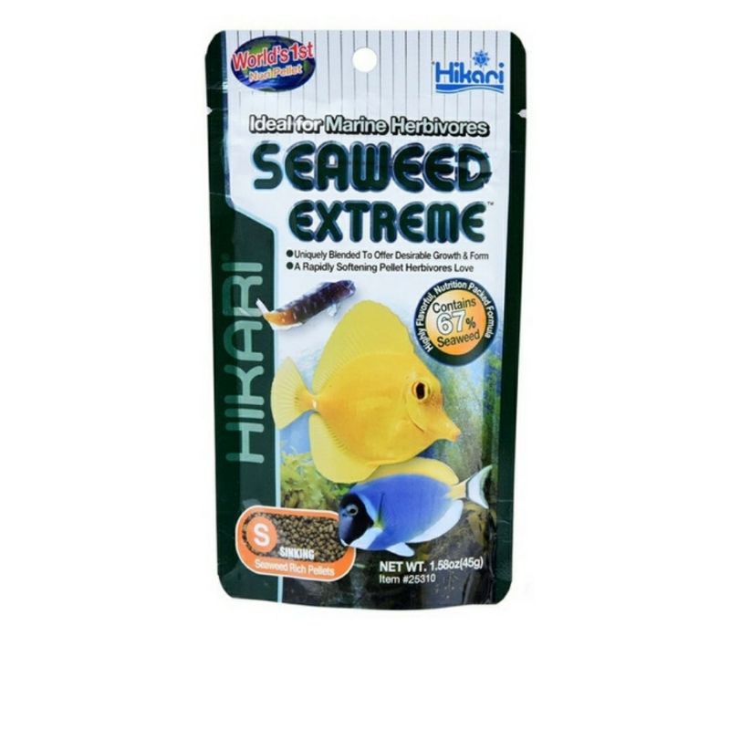 

hikari makanan ikan seaweed extreme S 45gr pelet ikan vitamin marine laut