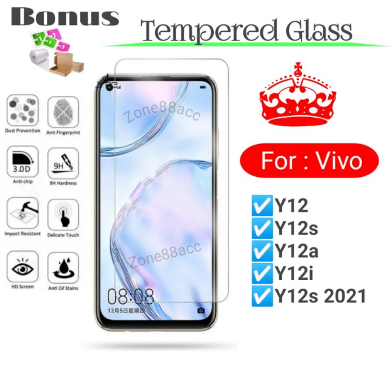 Antigores Tempered Glass Screen Guard protector Vivo Y12 Y12s Y12a Y12i a s i  2021 TG Bening Antiblue Spy Blue light Full Garskin Lensa Lens Pelindung Layar 9D