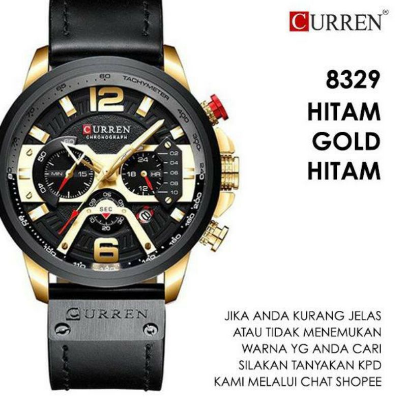 Jam Tangan Pria / Curren 8329 Date Chronograph aktif / Jam Tangan Kulit Curren Original