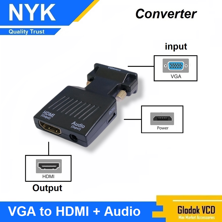 NYK Converter VGA to HDMI + Audio