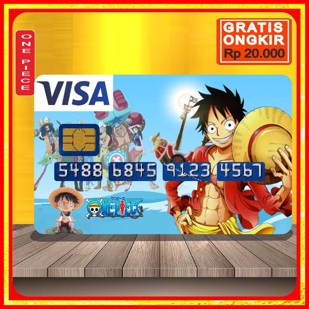

Stiker Skin Kartu atm Card One Piece Kartu