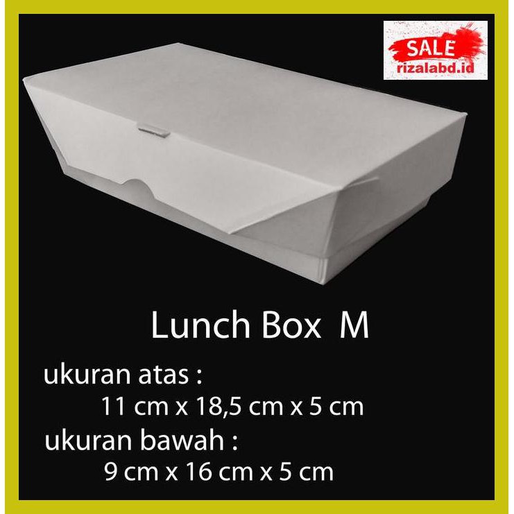 

E5Ewtere- Paper Box Lunch Ukuran M / Paper Box Kertas / Paper Take Away - Putih 79I8Yy89Y-