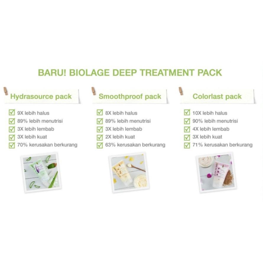 MATRIX Biolage Deep Treatment Pack - Pelembab Pelembut Perawatan Instan Rambut Kering Kusut Mengembang Diwarnai