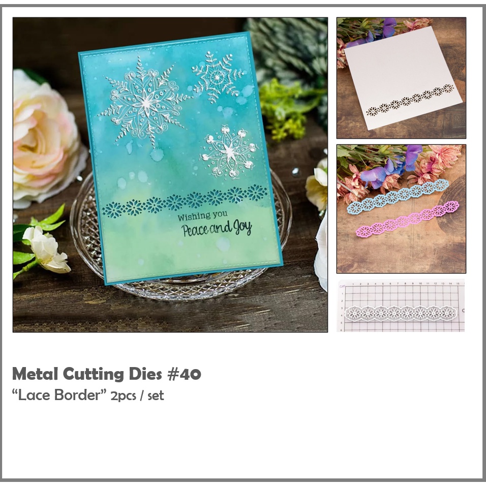 

Metal Cutting Dies #040 ~ Cetakan Stensil Metal cutting dies seri lace border stencil bunga flower untuk mahar, scrapbooking, journal, diy, bujo, cards