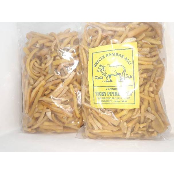 

Terlarisss.. Krecek kulit sapi asli rambak 500 gram RB9