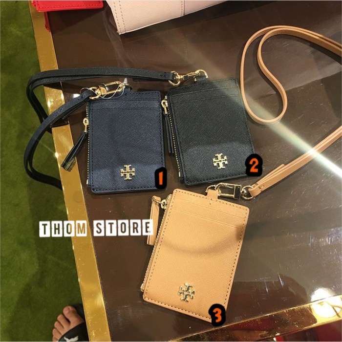 

READY CARD HOLDER TORY BURCH LANYARD ID CARD NAME TAG ORIGINAL AUTHENTIC - Cokelat MURAH