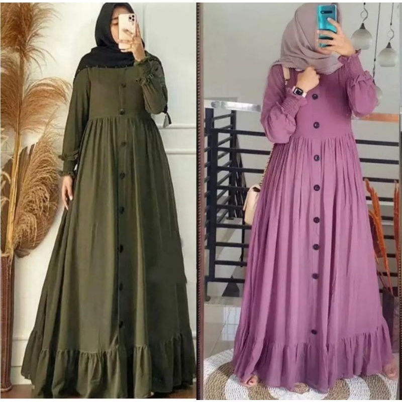 PROMO GAMIS WANITA TERBARU 2021 LEBARAN #anggosae gamis remaja, dewasa, gamis jumbo gamis seragaman pengajian, kondangan, grup dll ready size XS, S, M, L, XL, XXL, XXXL-1