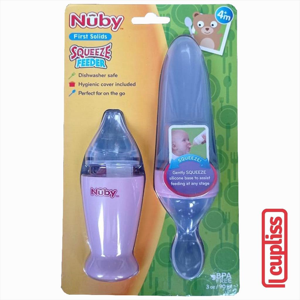 NUBY 124955 90 ml All Silicone Squeeze Feeder Pink Botol