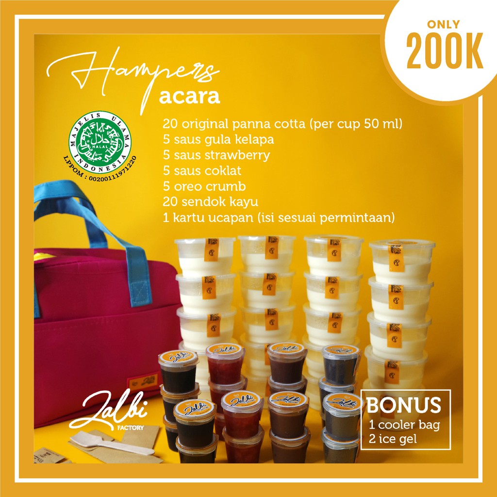 

Hampers Original Panna Cotta Zalbi Netto 1400ml | Kelapa Gading | Dessert Box