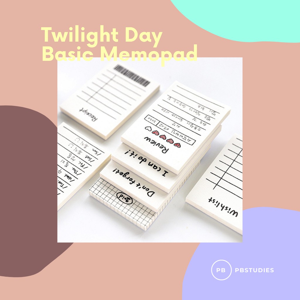 

TWILIGHT BASIC WHITE MEMOPAD NOTEPAD WEEKLY