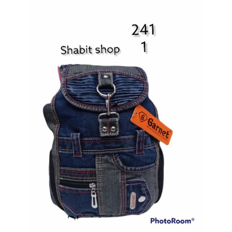 Tas ransel wanita bahan jeans denim ori garnet