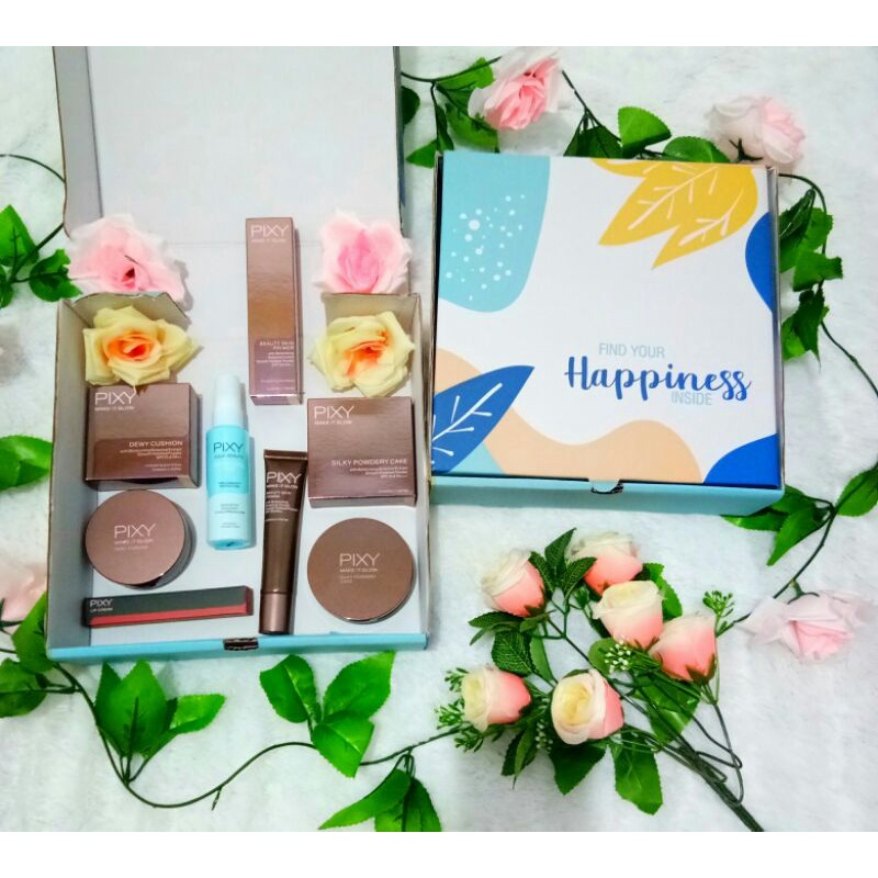 PIXY PAKET FREE BOX HAMPERS HAPPYNEES / HADIAH ULANG TAHUN / SESERAHAN PIXY MAKE IT GLOW / PRIMER / 