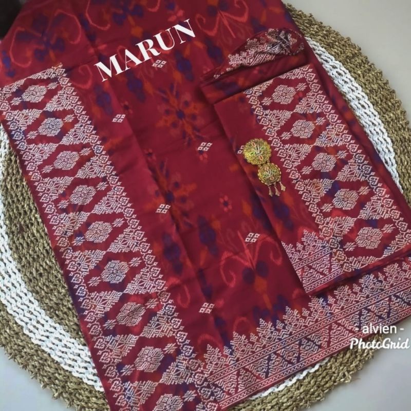 set couple endek katun semi songket bordir premium