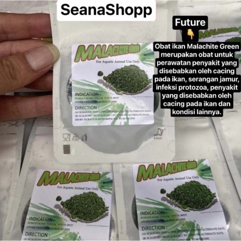 Malachite Green Oxalate Obat Ikan Jamur Infeksi Protozoa 5gram