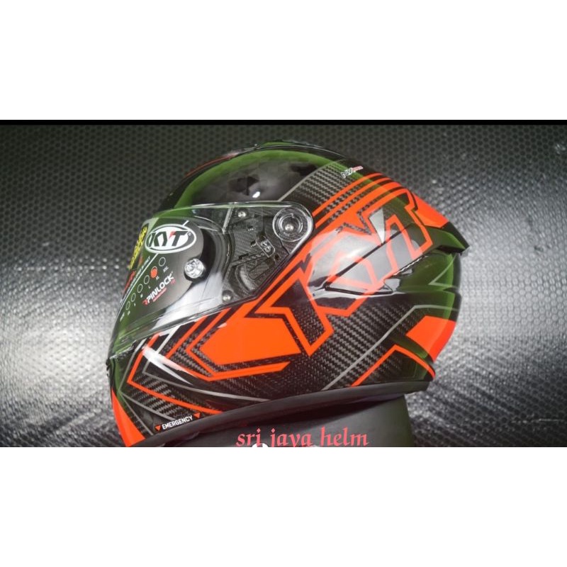 HELM KYT NX RACE CARBON BLAK/,OREN ORIGINAL