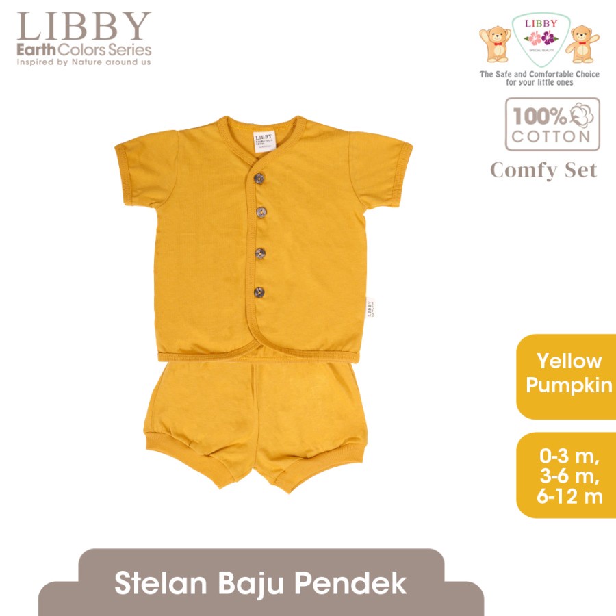 Makassar! Setelan Pendek Earth Comfy Set Libby Baby 0-6 Months