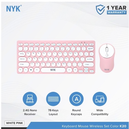 itstore keyboard wireless nyk k20 mini keyboard mouse color combo k-20 k 20 Garansi resmi 1 tahun