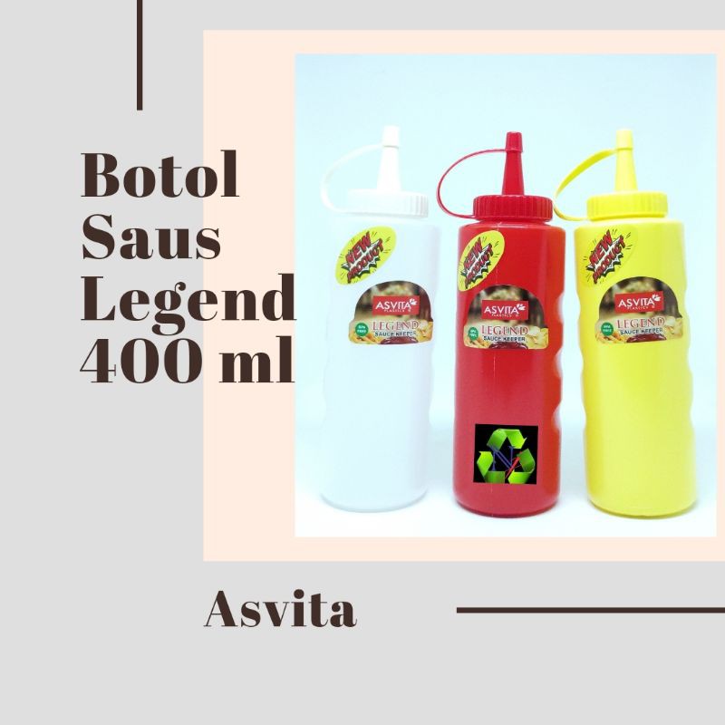 BOTOL SAUS ASVITA/BOTOL KECAP/BOTOL MAYO/BOTOL SAUS LEGEND 400ML ASV BSL 400