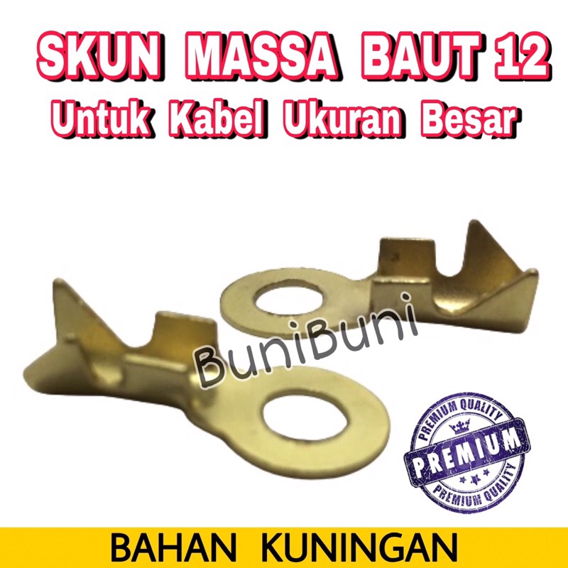 Terminal Skun Massa Ring Baut 12 TEBAL - M8 Diameter Lubang 8 MM Untuk Kabel Ukuran Besar - ECERAN