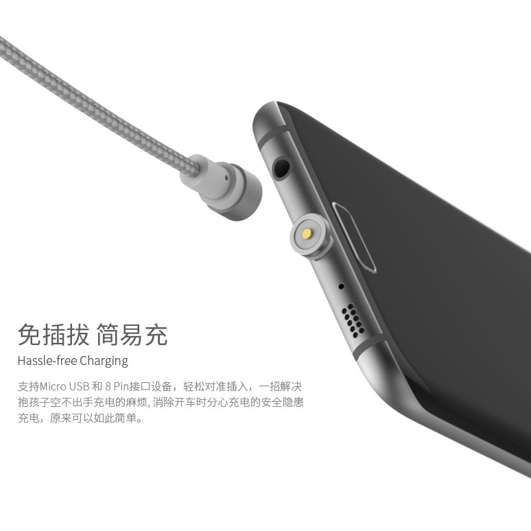 Original WSKEN X-Cable 3 in 1 (Micro USB Lightning USB Type C) - Circular Round Magnetic Charging