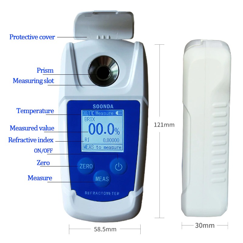 Alat Ukur Konsentrasi Gula Digital Portabel Refractometer Sugar Brix Meter Digital 0-55%