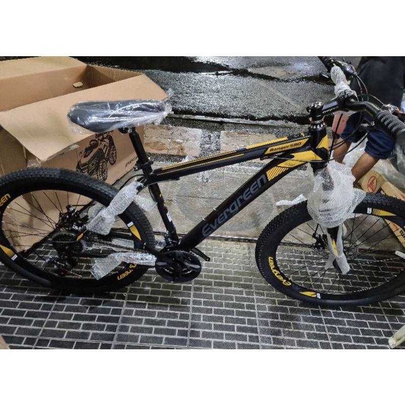 Sepeda Gunung MTB 26 Evergreen type 580 Gigi  24 Speed(Gosend atau Grab)-Hitam Emas