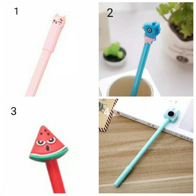 

Pulpen Cute Pen Gel Van Tata BT21 Kamera Emoticon Shy Puzzle