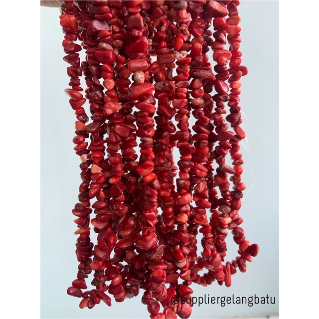 kerikil kerang MERAH MAROON 1cm bahan batu campuran aksesoris warna