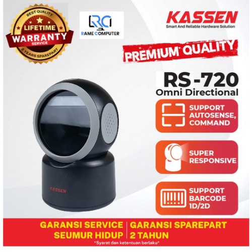 BARCODE SCANNER 2D OMNI DIRECTIONAL KASSEN RS720 BLACK