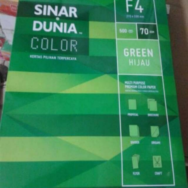 

Kertas Warna Folio 70 gram.