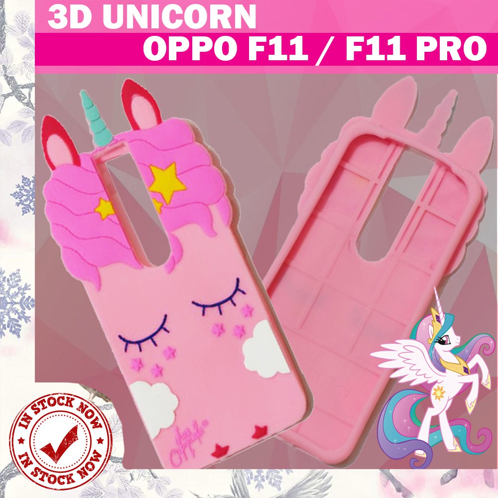 Silikon 3D Karakter Oppo F11 / F11 Pro Unicorn 3D Case Boneka Oppo F11 / F11 Pro Silikon 4D Case