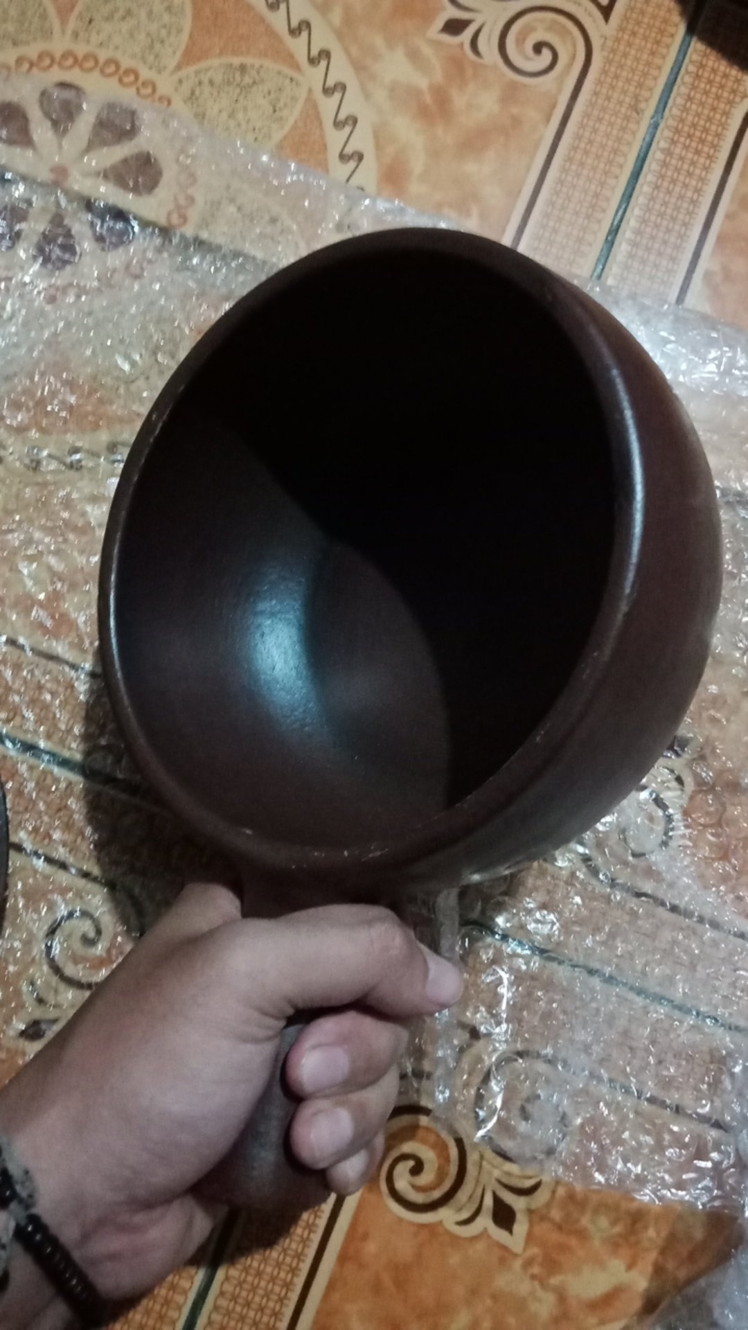 Panci Gagang 15 Cm Gerabah Tanah Liat / Panci Jamu Rebus Sayur Susu / Teflon Tradisional