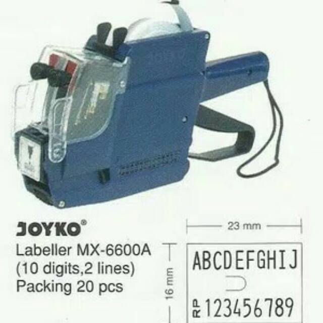 

joyko mx-6600A 10 digits 2line price labeller label stiker harga murah