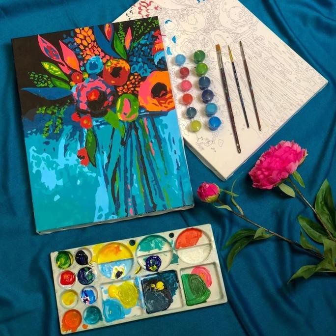 

Bartega Paint By Number Kit : Jar of Blooms - Without Easel