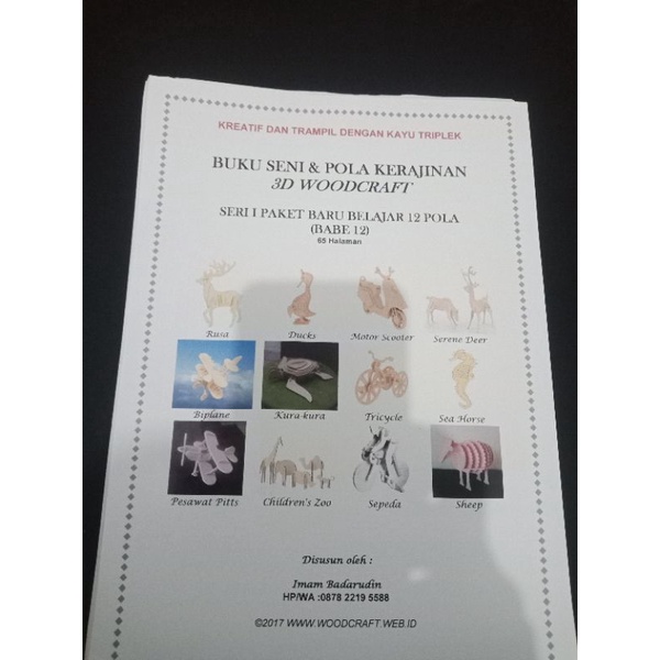 

Buku pola kerajinan triplek 3D Puzzle Seri 1