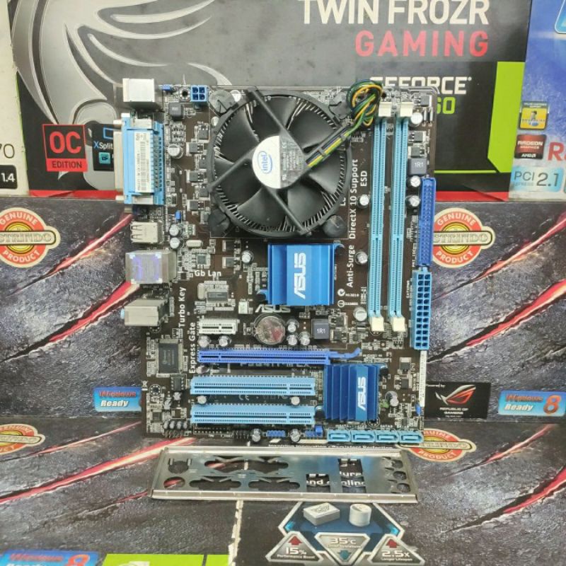 Motherboard Mobo Asus G41 Processor Intel Dual Core Bonus Fan Processor