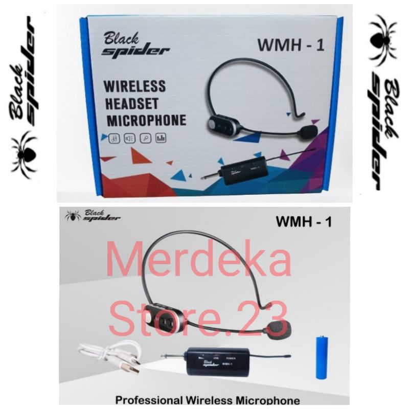 Professional Wireless Microphone Black Spider WMH-1 MIC HEADSET/BANDO