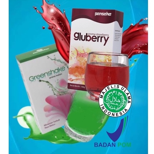 COD ORIGINAL MINUMAN COLLAGEN KESEHATAN KECANTIKAN GREENSHAKE GLUBERRY HALAL ORIGINAL PANSAKA