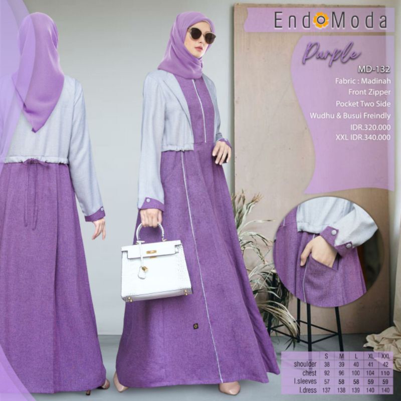 Gamis Terbaru Gamis Endomoda MD-132 Gamis Syar'i Dress Simple Gamis polos