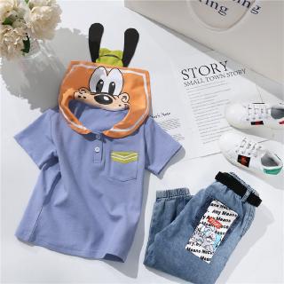  Kaos  Polo  Motif Kartun Disney Ukuran  90 140 Untuk Anak  