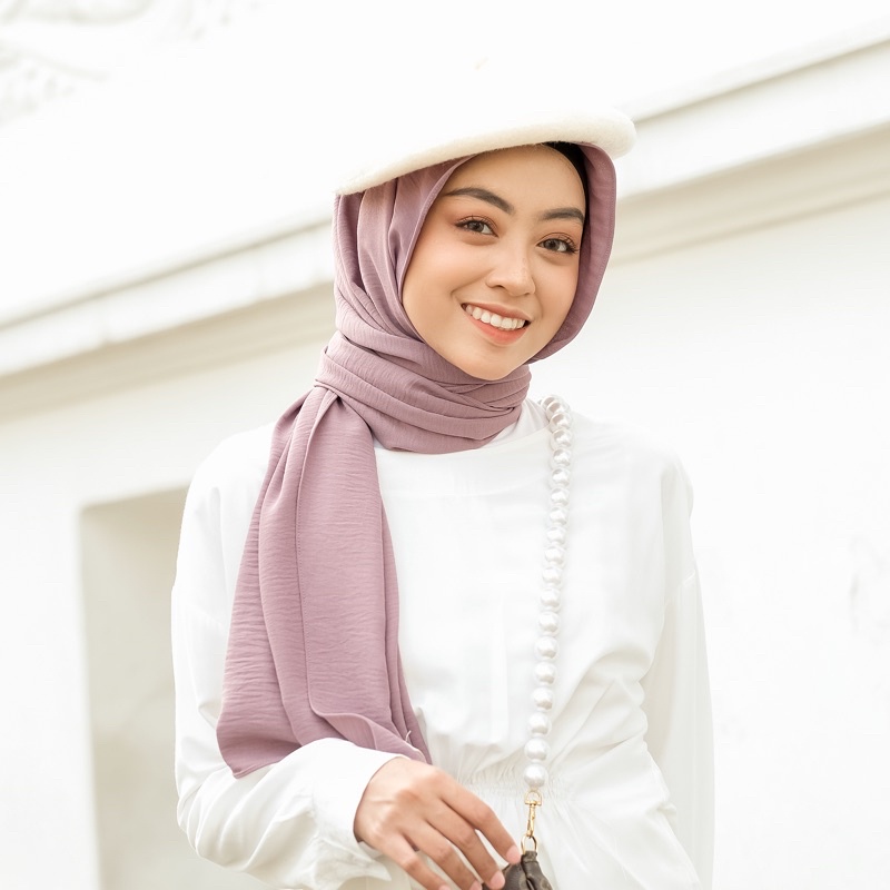 Meira Shawl | Pashmina Polos Kolaborasi Meiraniap x Yeppushop-Taro Milk