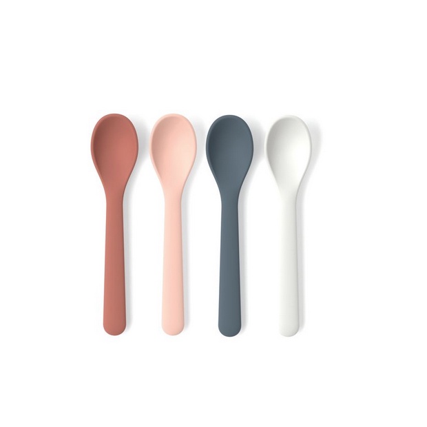 EKOBO Bamboo  Kids Spoon Set of 4 - Sendok Spoon Set Isi 4 Alat Makan Anak Kids Sendok Warna Warni