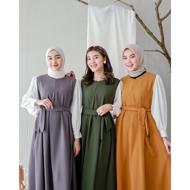 SAILOR MAXI DRESS (Ld 104 Pjg 129) - Gamis Polos Corina Sweding