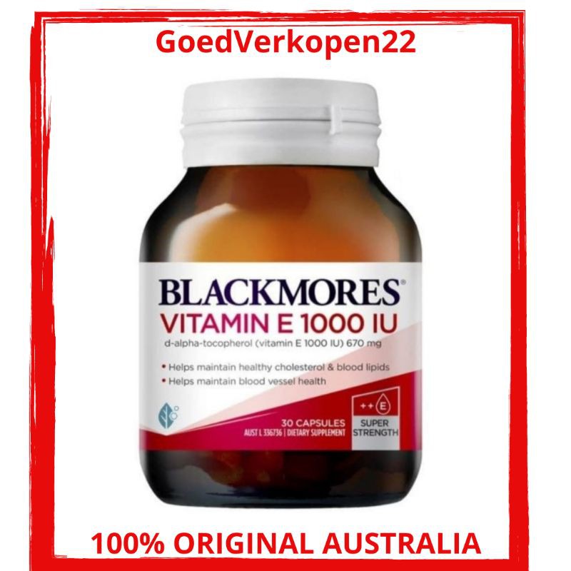 Blackmores Vitamin E 1000IU E 1000 IU 30 Capsules 30 Kapsul
