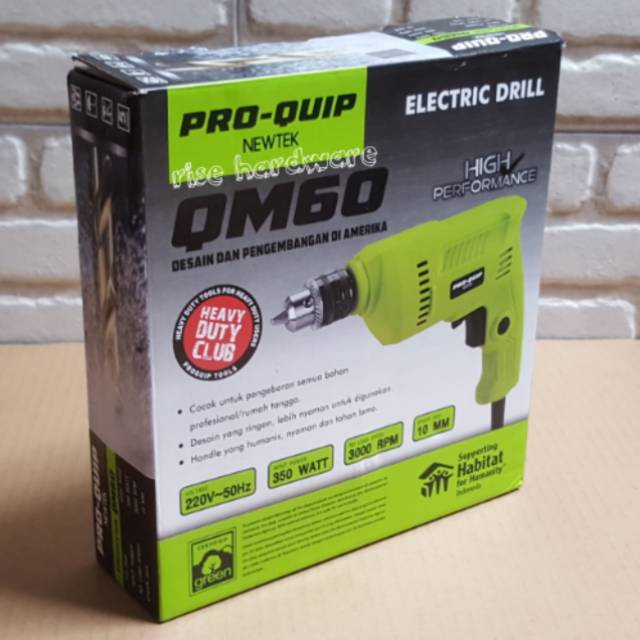 MESIN BOR 10MM ELEKTRIC DRILL PRO QUIP QM609