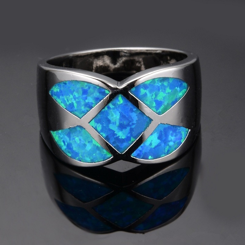 New Opal Geometry Diamond Women's Ring