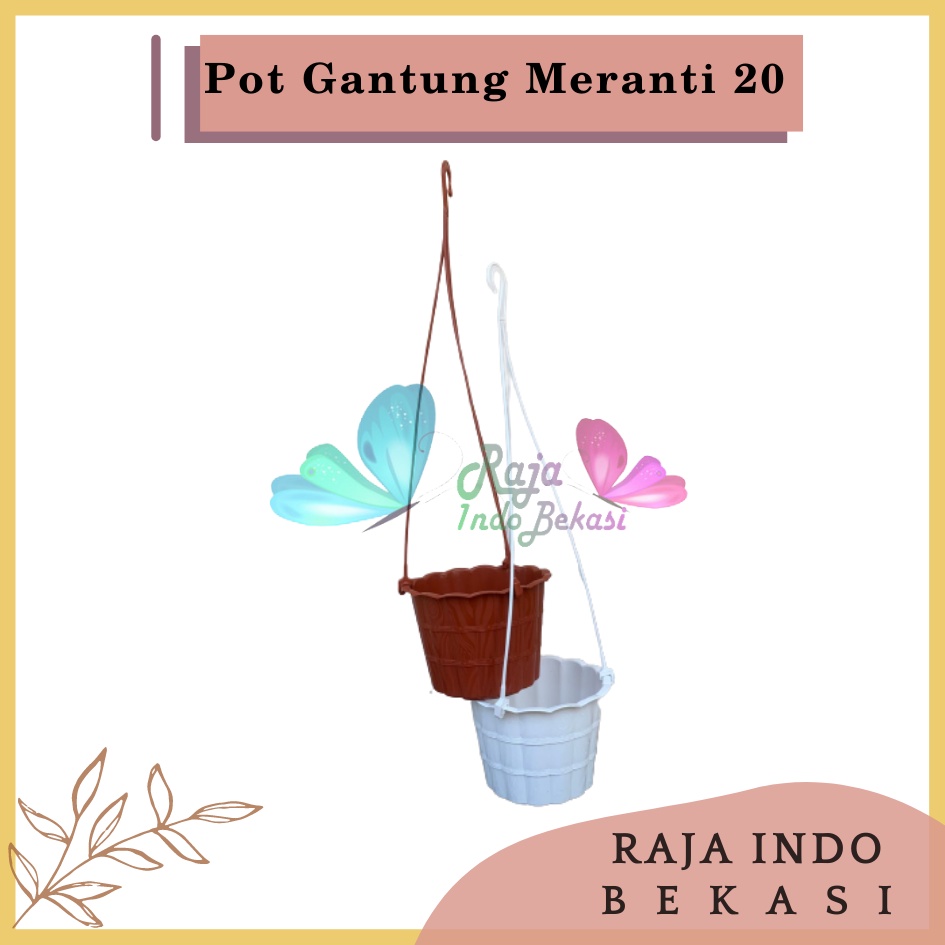 Pot Gantung Meranti 20 Putih Merah Bata Merah Coklat Terracota Terracotta Pot Bunga Gantung Motif Gentong Mirip Country Murah Termasuk Tali Pot Bunga Gantung Murah Grosir Unik Plastik Putih