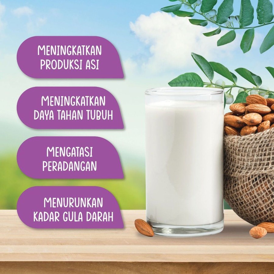 Almona Almond Milk Powder ASI Booster with Daun Katuk - Rendah Gula - Tinggi Serat - Dairy Free