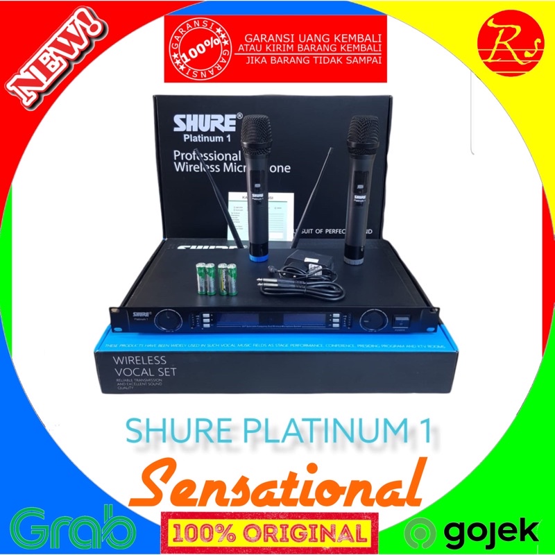 Mic wireless platinum 1 shure vokal live jernih