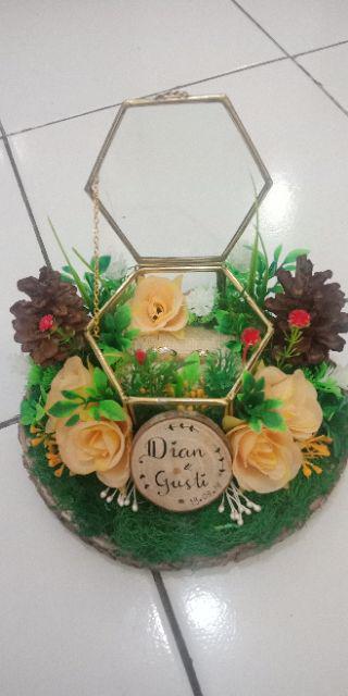 Tempat Cincin Rustic Model O Untuk Seserahan Pernikahan, Lamaran Atau Tunangan